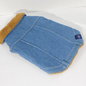 New GAP denim sherpa/shearling-lining M adjustable reversible dog puppy vest